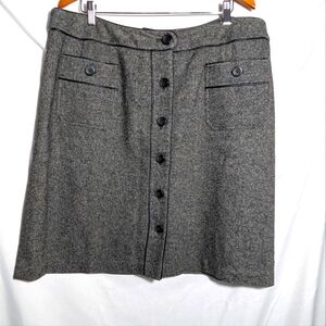 Women's Talbots Vintage A-line Silk/Wool Blend Heathered Gray Midi Skirt, Sz 18W